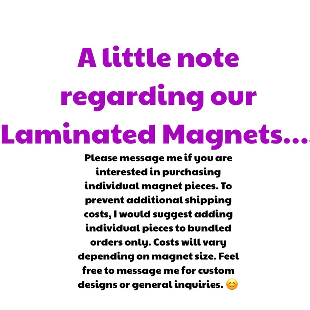 Laminated Magnets Note💜💜💜💜 - Picture 1 of 1